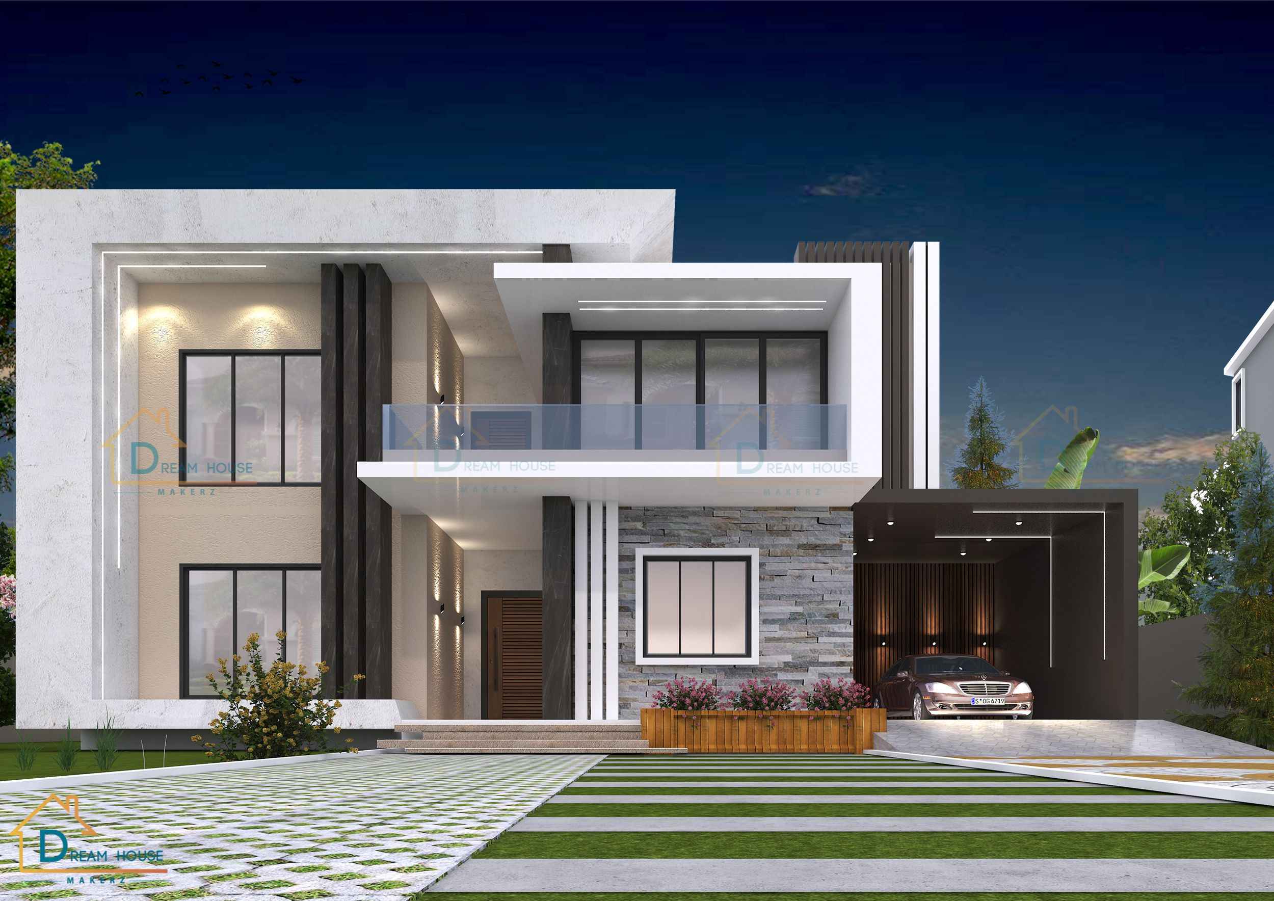 Duplex Modern Residential Bungalow