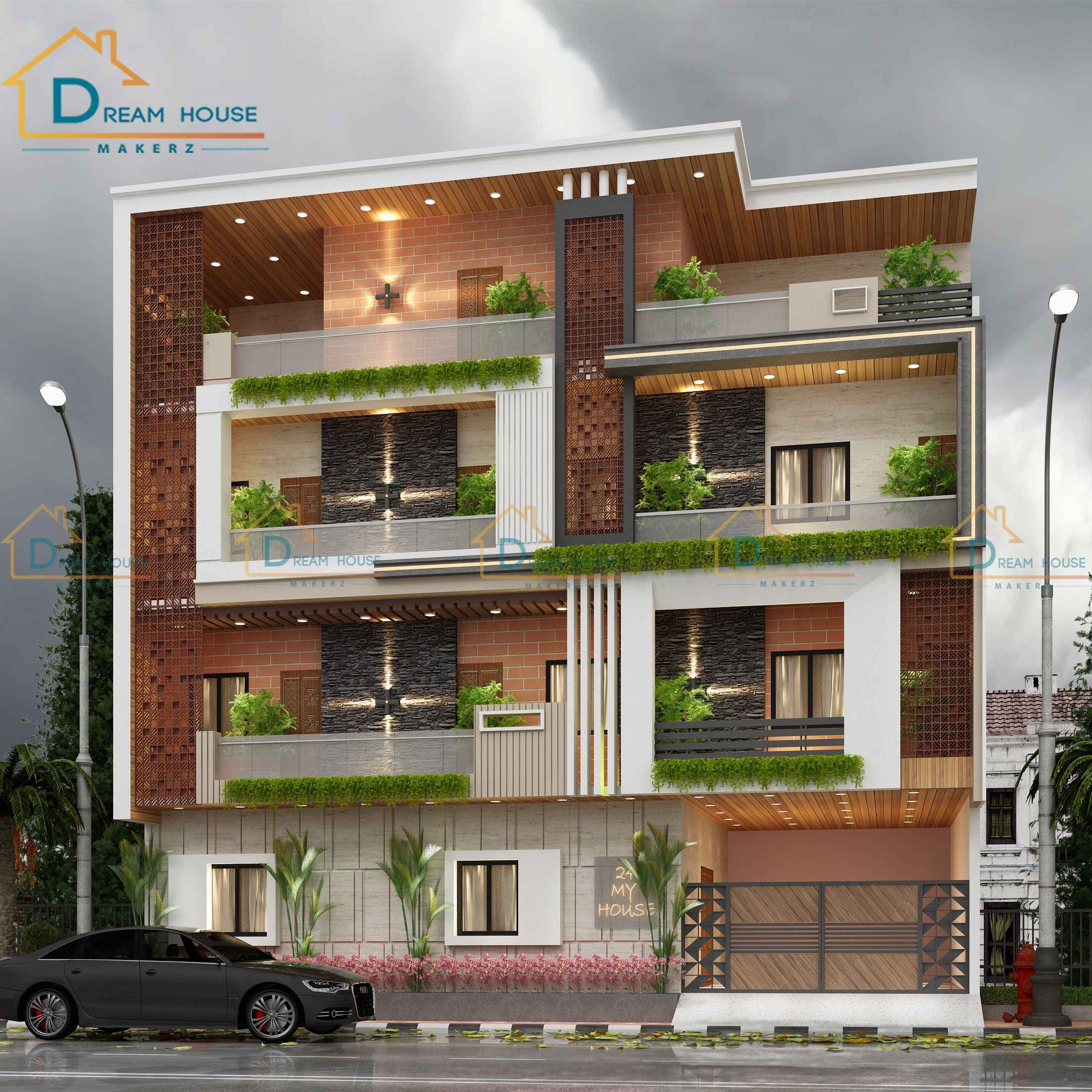 Triplex Modern Residential House Design