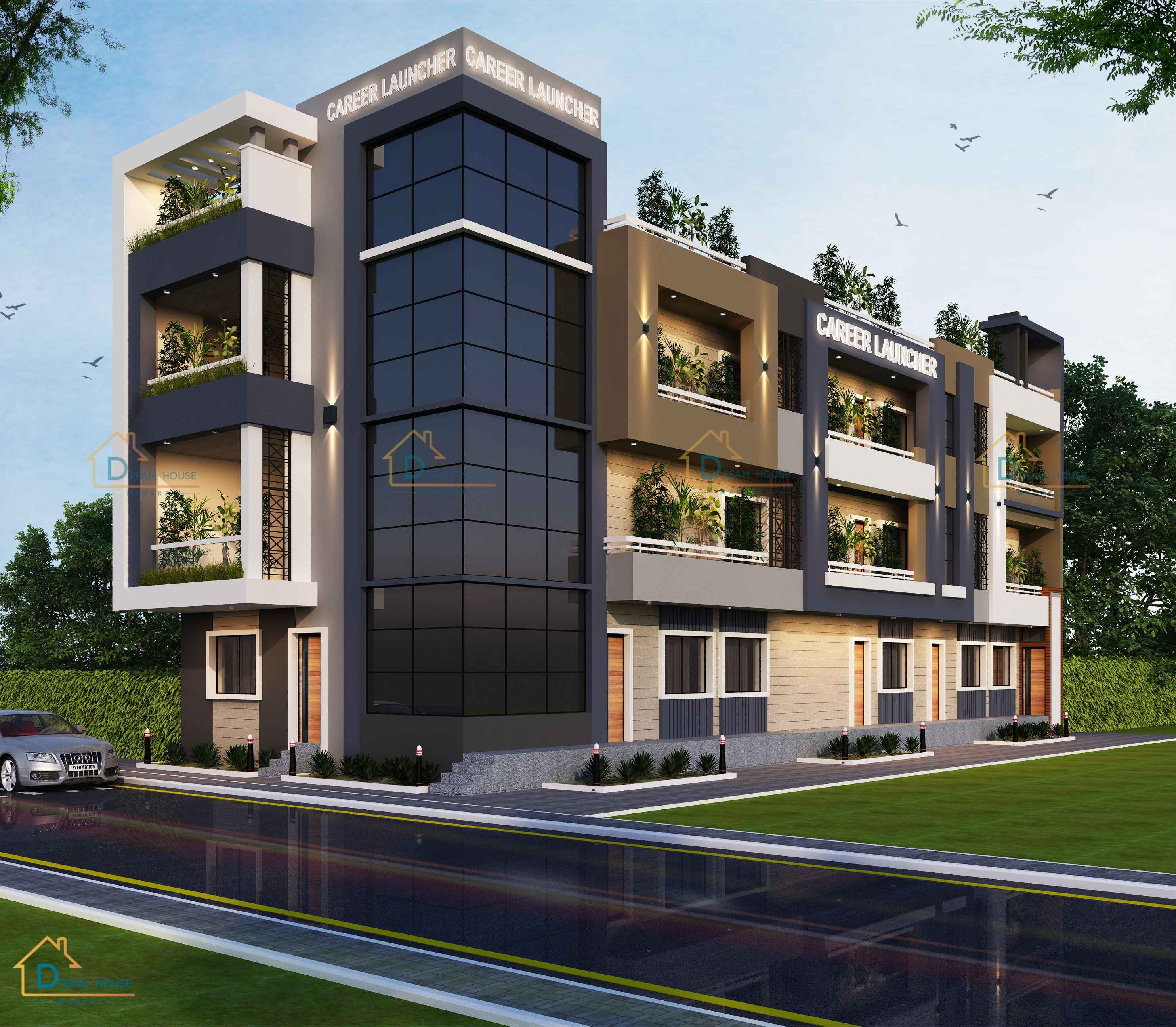 Triplex Commercial cum Residential Design