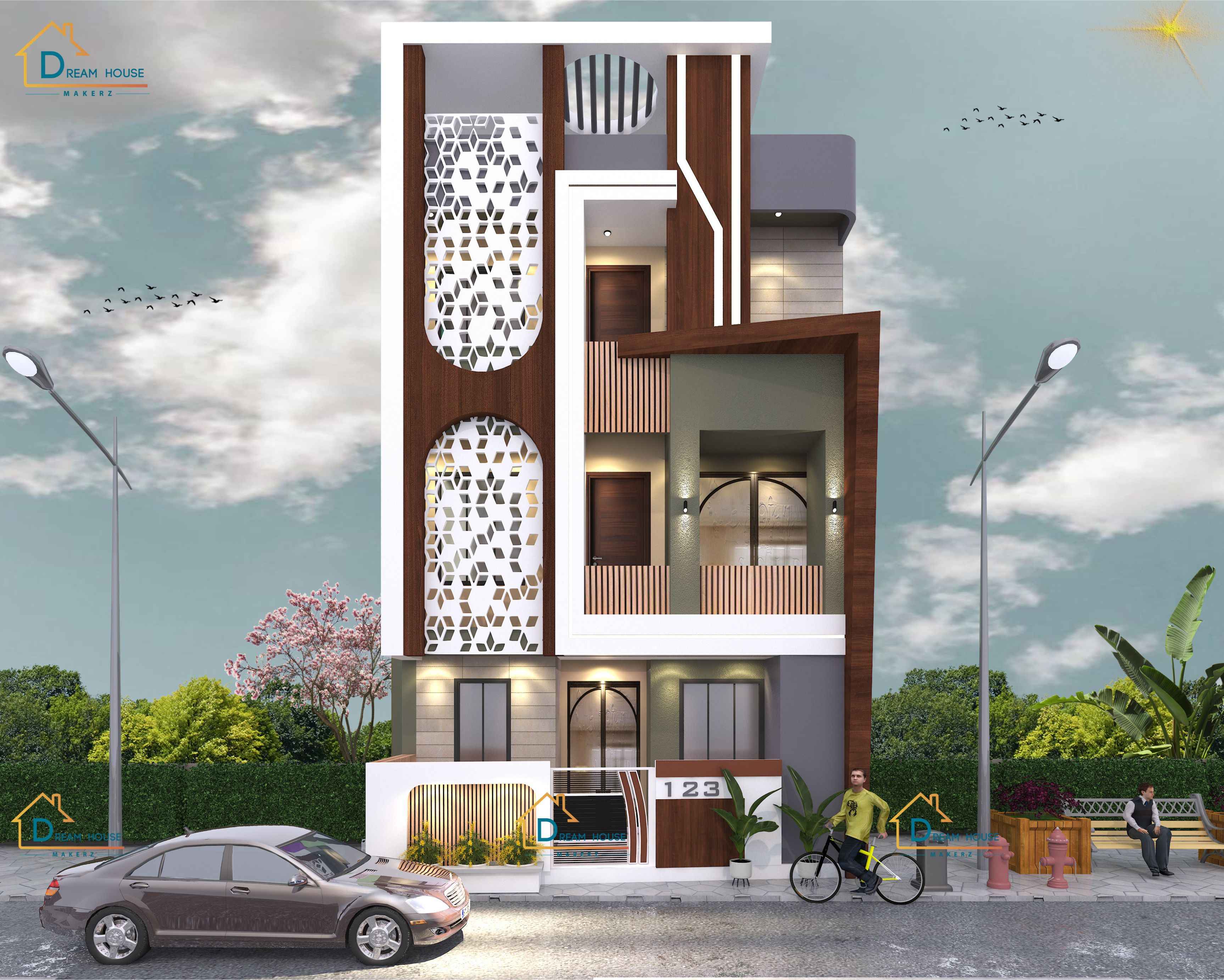 Triplex Modern Residential House Design