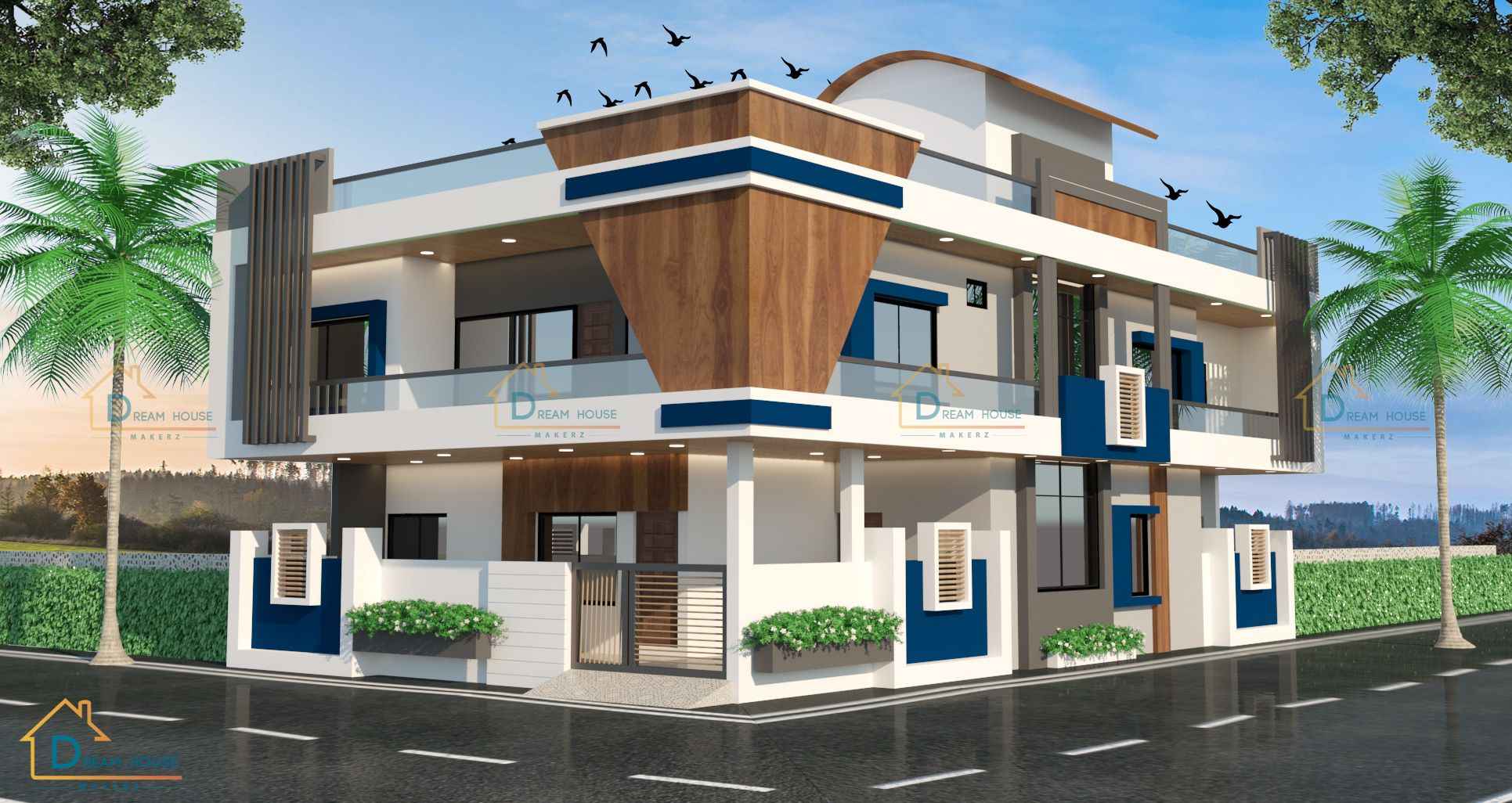 Duplex Modern Residential House Design