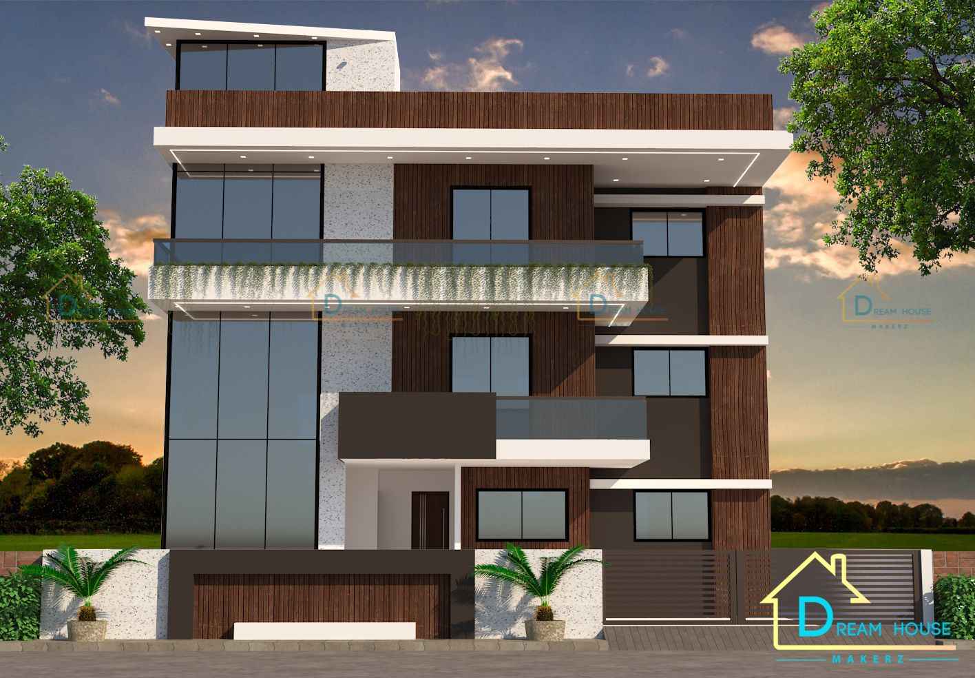 Triplex Contemporary Residential House Design