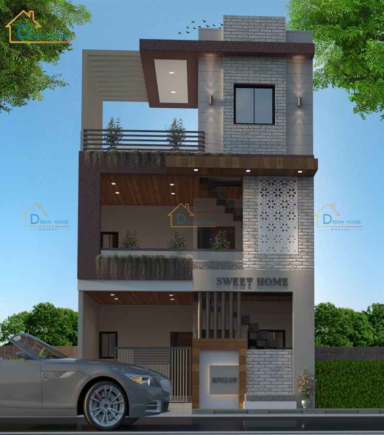 Duplex 4-BHK Modern Residential House Design