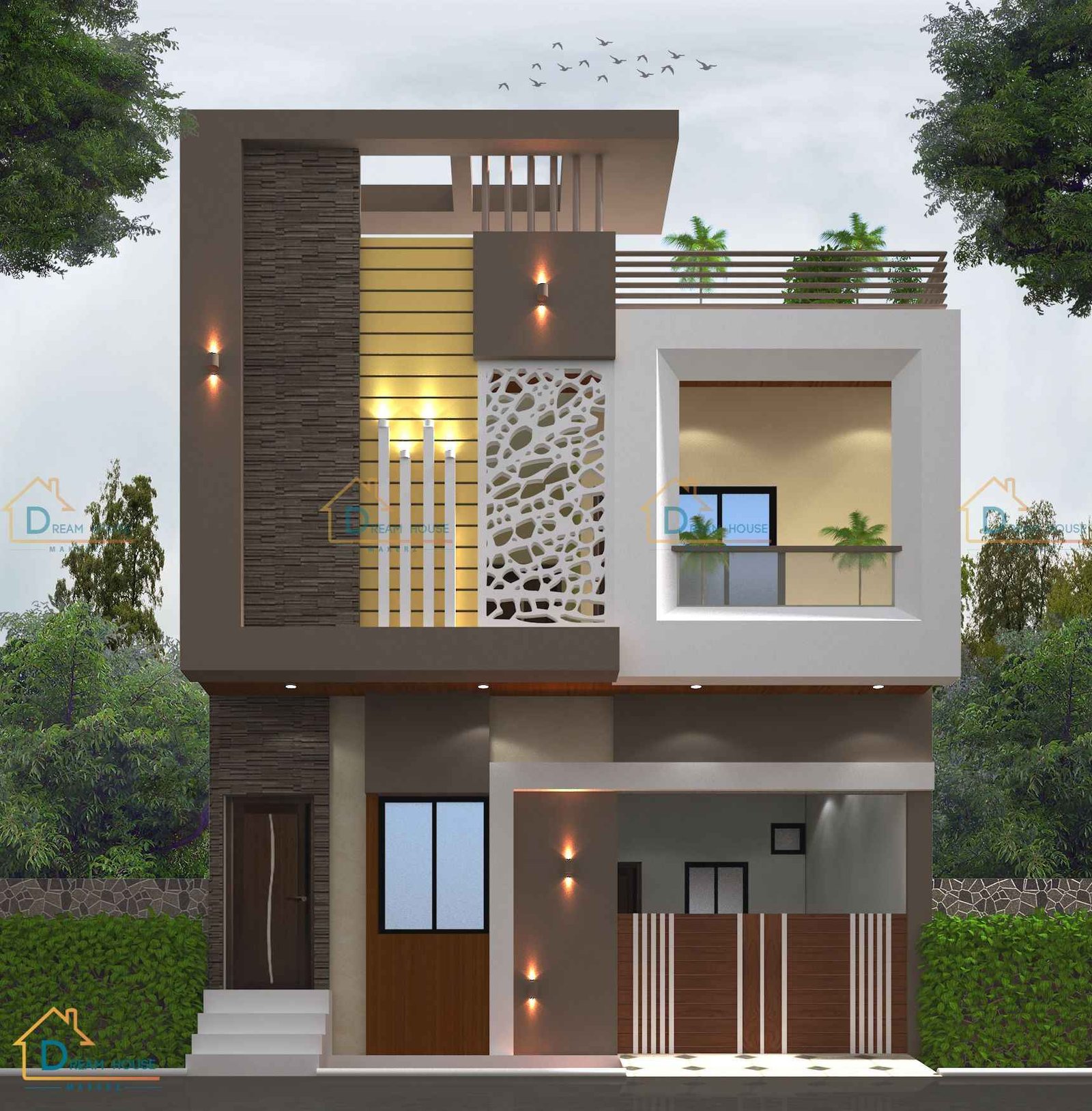 Duplex Modern Residential House Design