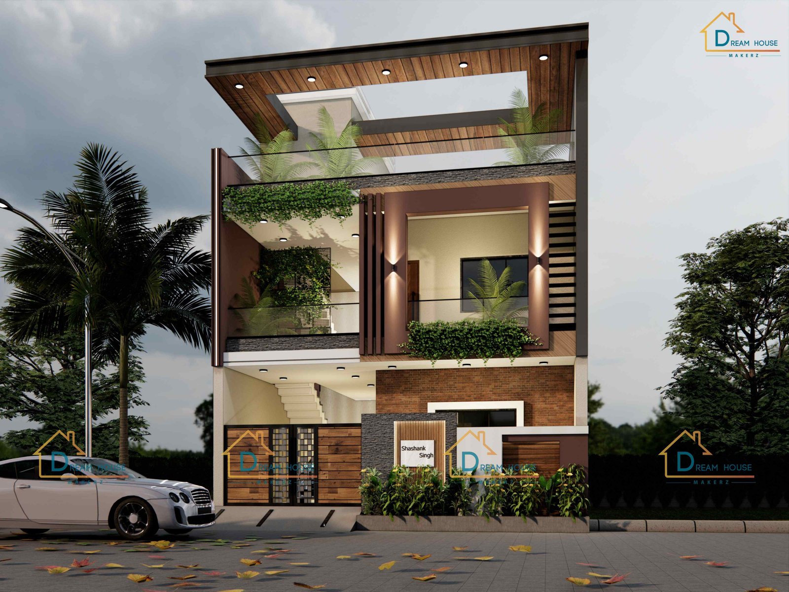Duplex 4-BHK Modern Residential House Design
