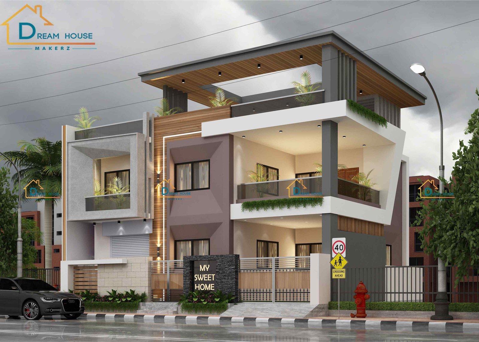 Duplex Modern House Elevation Design