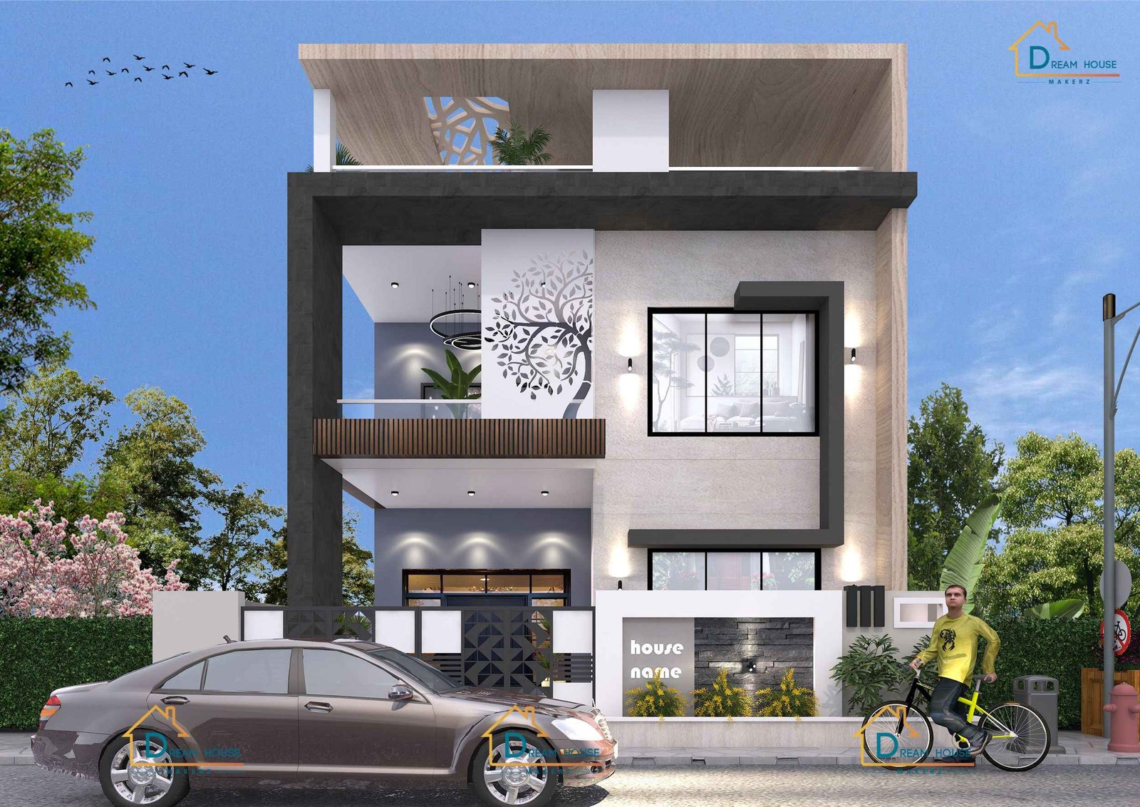 Duplex 4-BHK Modern Residential House Design