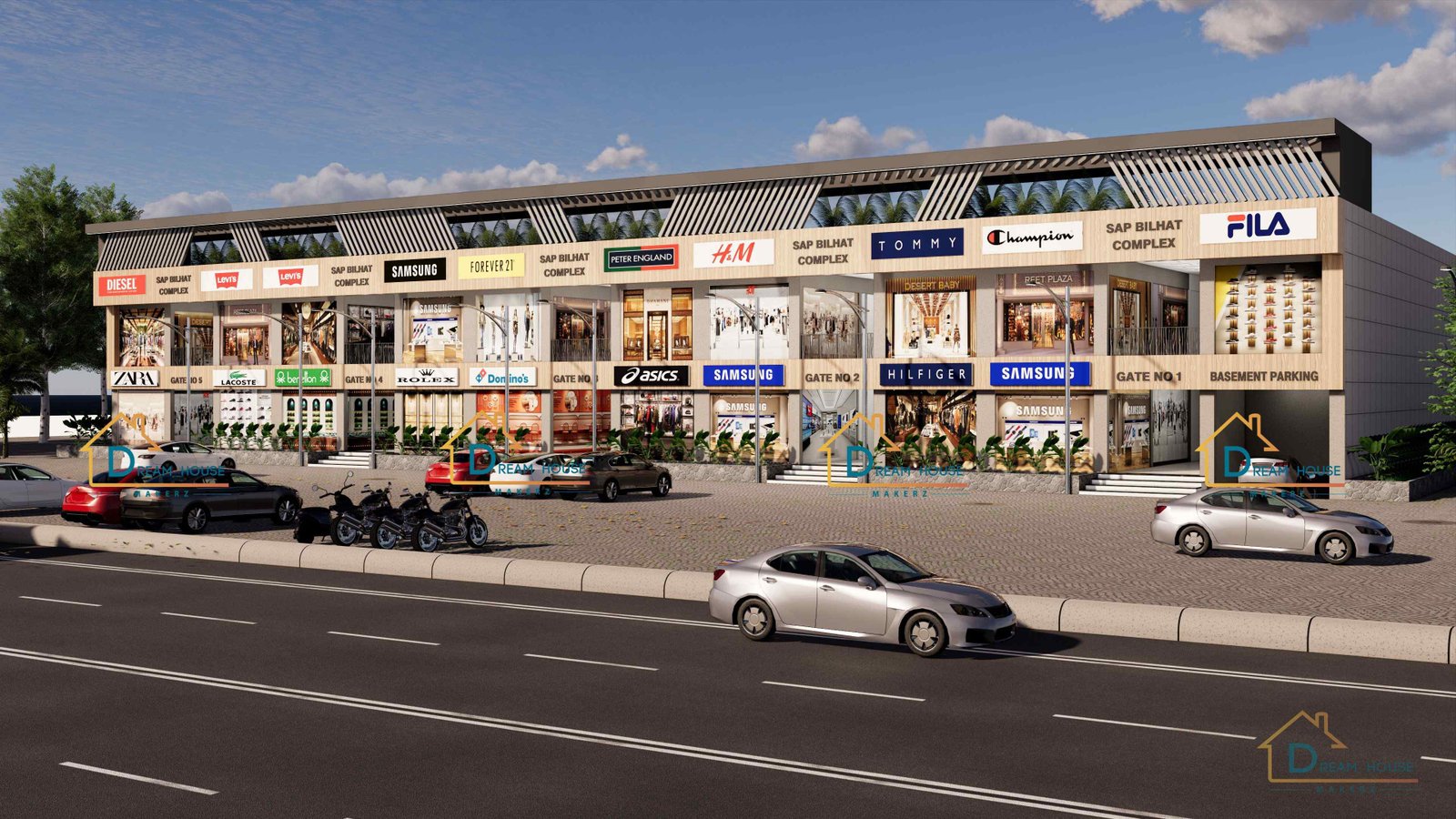 Commercial Shopping Complex Design with more than 150 Shops