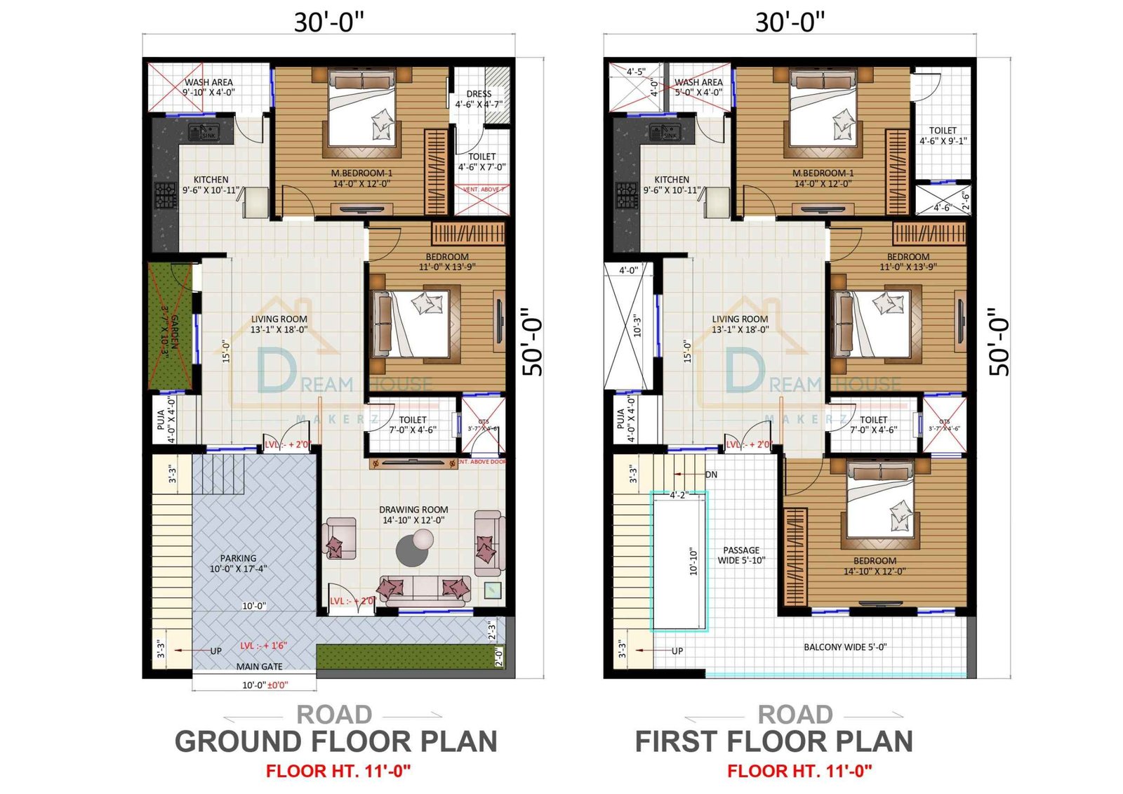 Duplex 2-BHK & 3-BHK Independent Floor Plan