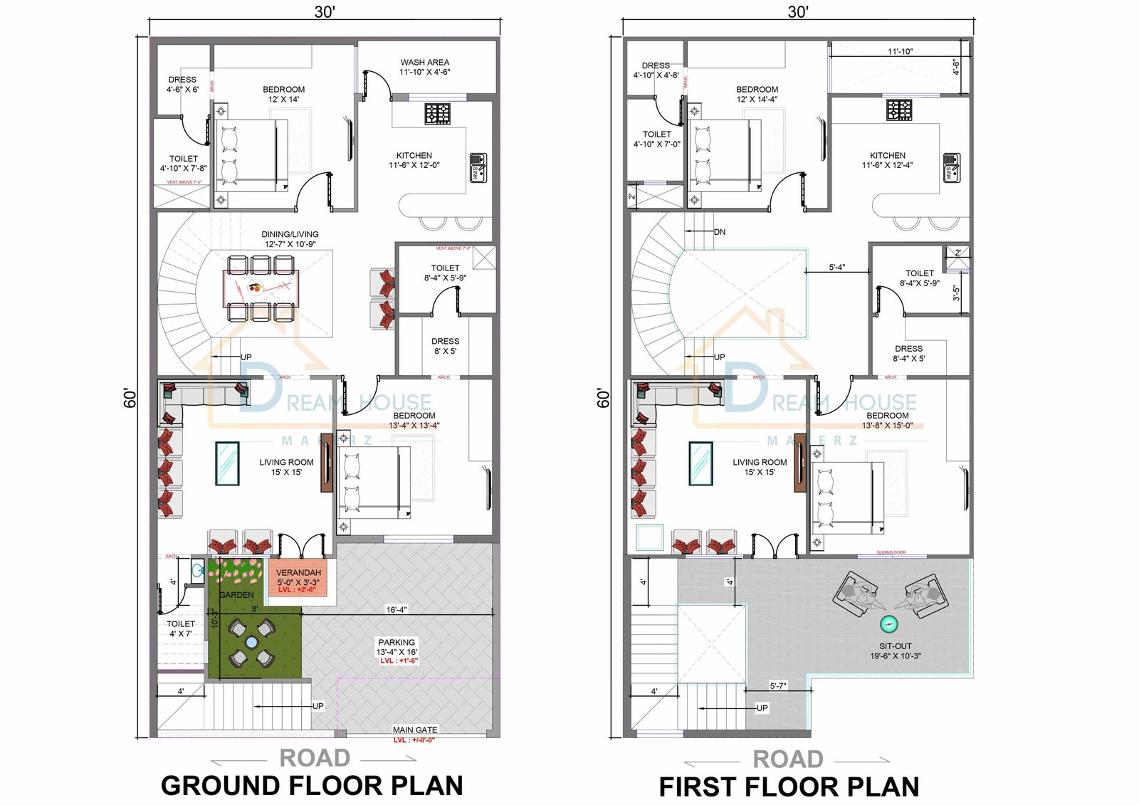 2-BHK Independent Floor Plan