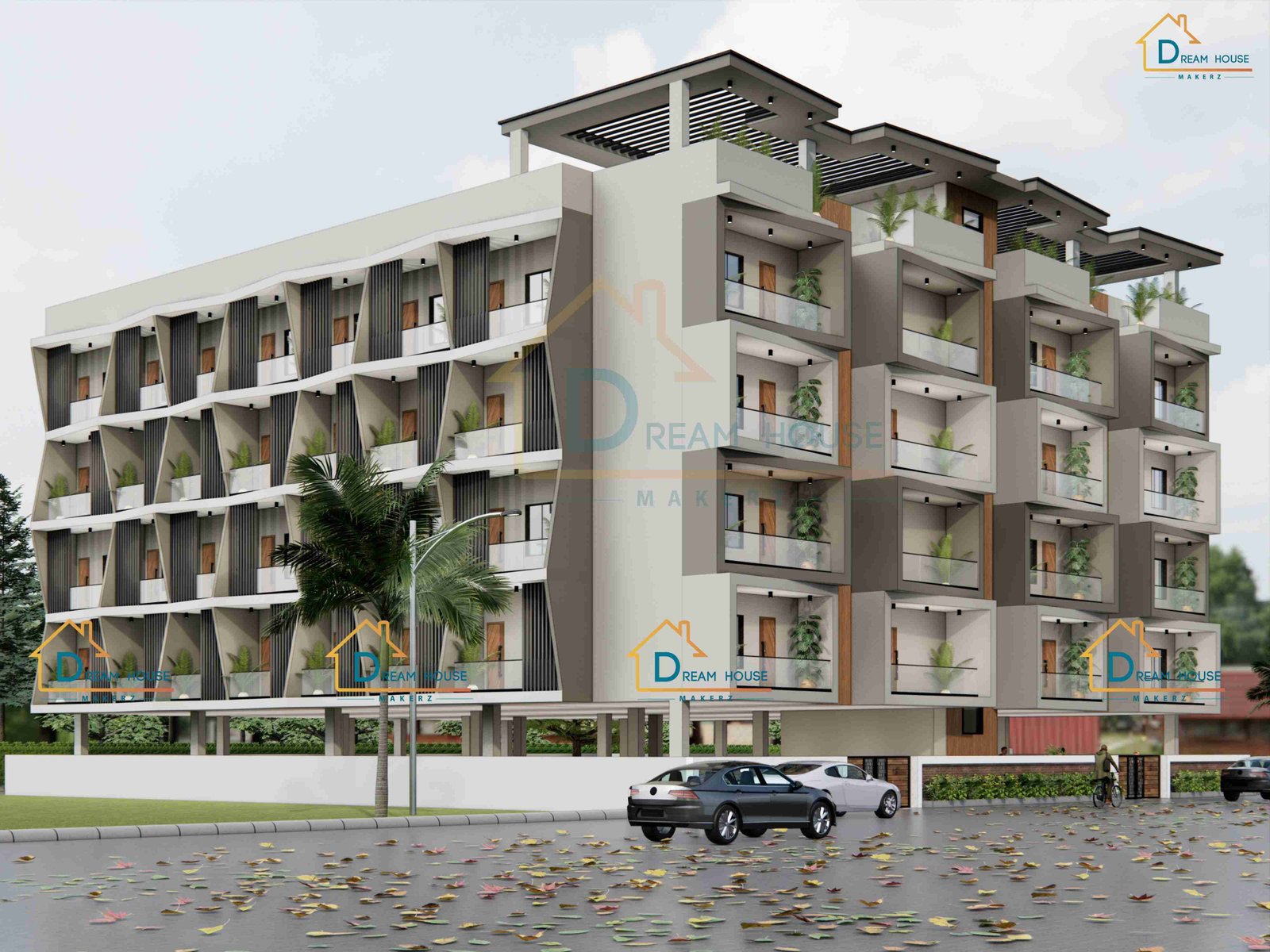 Ground + 4 Floor Residential Apartment with 8 Flats on each floor