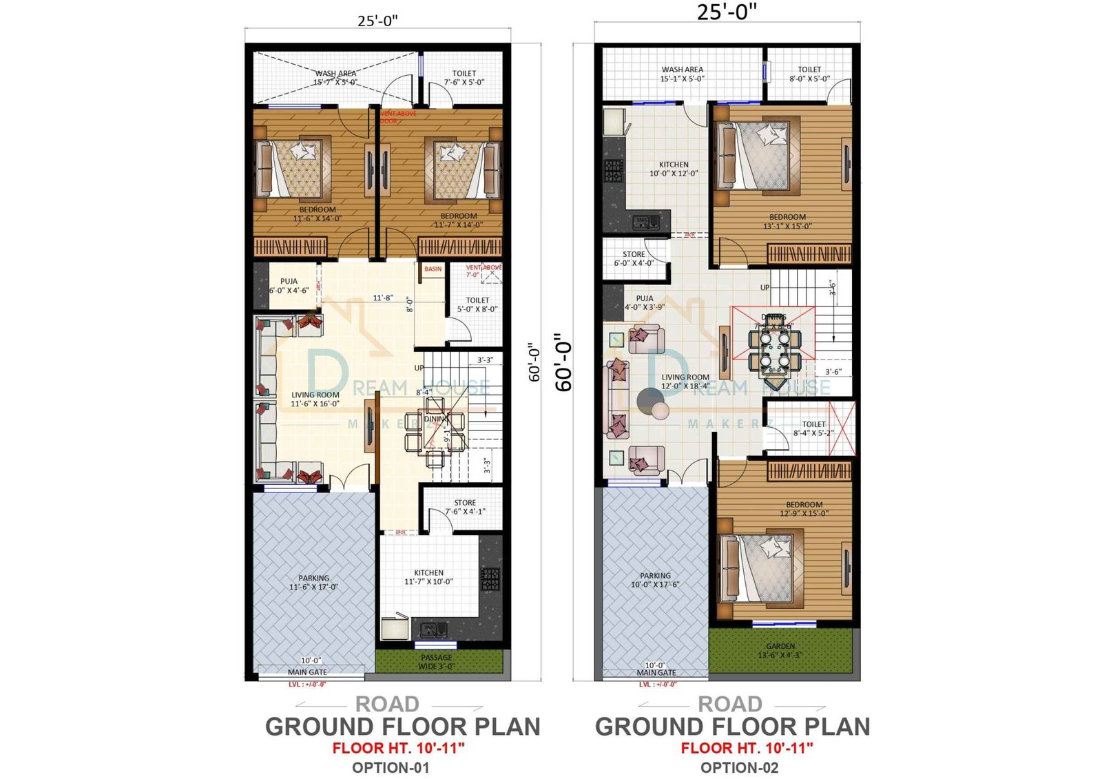 Duplex 4-BHK Modern House Floor Plan
